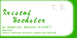 kristof wechsler business card